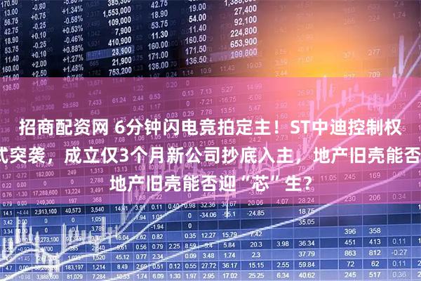 招商配资网 6分钟闪电竞拍定主！ST中迪控制权遭“三盲”式突袭，成立仅3个月新公司抄底入主，地产旧壳能否迎“芯”生？